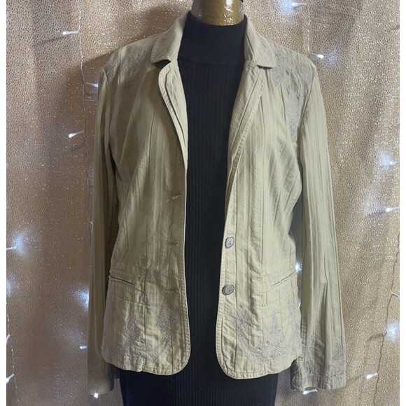 Johnny Was Embroidery Cotton Blazer Sz M - Picture 4 of 9